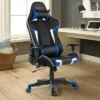 Costway Massage Gaming Chair Reclining Swivel Racing Office Chair W/Lumbar Support WhiteBlueGreyRed
