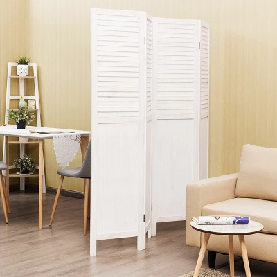 Costway 4 Panel Folding Privacy Room Divider Screen Home Furniture 5.6 Ft Tall White - Image 9