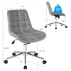 Costway Mid Back Armless Office Chair Adjustable Swivel Fabric Task Desk Chair