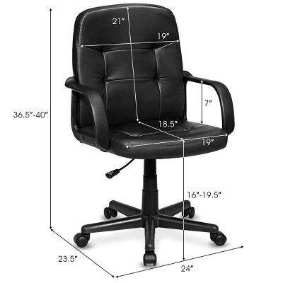 Costway Ergonomic Mid-Back Executive Office Chair Swivel Computer Desk Task Chair New - Image 2