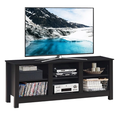 Costway TV Stand Cabinet For TV's Up To 60'' Entertainment Center W/Storage Shelves BlackBrown - Image 10