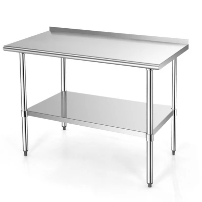 Costway Stainless Steel Table For Prep & Work W/ Backsplash - Image 11