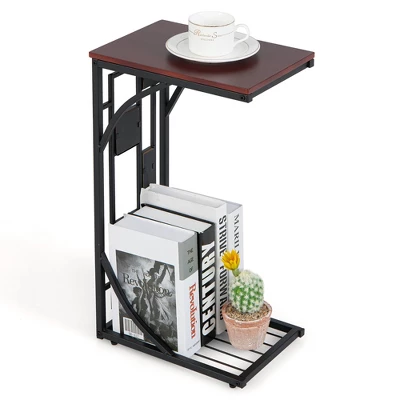 Costway 1PC2 PCS Side Sofa Narrow Table W/ Removable Paper Holder For Living Room Toilet - Image 9