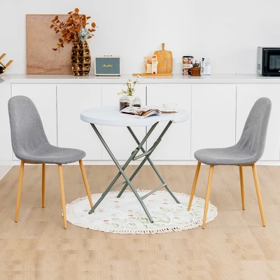 Costway 32'' Round Folding Table Portable & Lightweight Table For Indoor & Outdoor Use White - Image 9