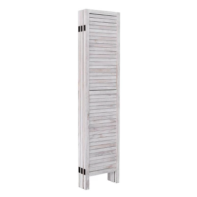 Costway 67'' High 6 Panel Room Divider Furniture Classic Venetian Wooden Slat Home - Image 8