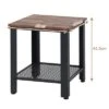 Costway 2 PCS Industrial End Table 2Tier Side Table W/Storage Shelf Sofa Black