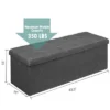 Costway Fabric Folding Storage Ottoman Storage Chest W/Divider Bed End Bench Light GreyDrak GreyNavy