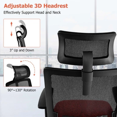 Costway Mesh Office Chair Big Tall Ergonomic Executive Chair Height Adjustable 400 Lbs - Image 4