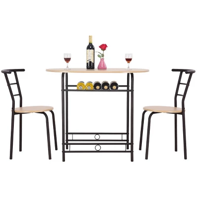 Costway 3 PCS Dining Set Table And 2 Chairs Home Kitchen Breakfast Bistro Pub Furniture - Image 5