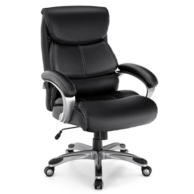 Costway 400LBS Big & Tall High Back Adjustable Swivel Leather Office Chair - Image 9