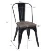 Costway Set Of 4 Metal Dining Side Chair Wood Seat Stackable