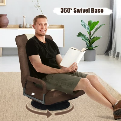 360-Degree Swivel Gaming Floor Chair With Foldable Adjustable Backrest - Image 3