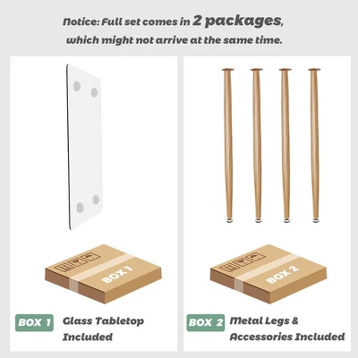 Costway Modern Glass Dining Table Rectangular Dining Room Table W/Metal Legs For Kitchen - Image 9