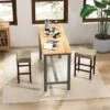Costway Set Of 2 Bar Stools Counter Height Saddle Kitchen Chairs With Wooden Legs