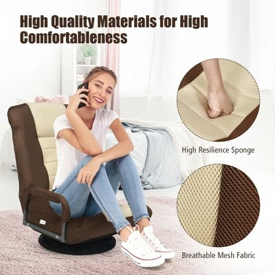 360-Degree Swivel Gaming Floor Chair With Foldable Adjustable Backrest - Image 6