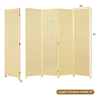 Costway 4 Panel Room Divider Screen Portable Folding 6 Ft Partition Screen - Image 4