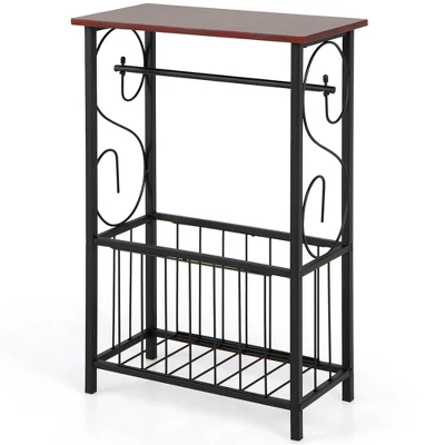 Costway 1PC2 PCS Side Sofa Narrow Table W/ Removable Paper Holder For Living Room Toilet - Image 7