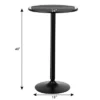 Costway 4 PCS Round Pub Table 24'' Bistro Bar Cocktail Table W/Metal Base Black