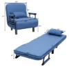 Costway Folding Sofa Bed Sleeper Convertible Armchair Leisure Chaise Lounge Couch Blue
