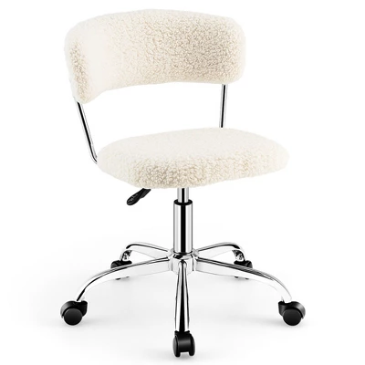 Costway Computer Desk Chair Adjustable Faux Fur Office Chair Swivel Vanity Chair - Image 11