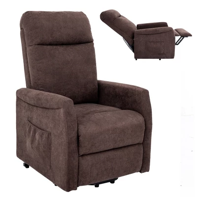 Costway Power Lift Recliner Chair For Elderly Living Room Chair W/ Remote Control GreyBrown - Image 8