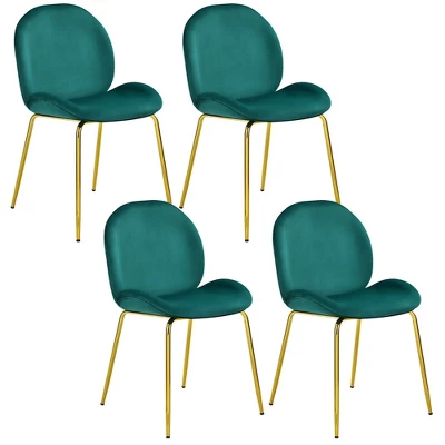 Costway 4PCS Velvet Dining Chair Accent Leisure Chair Armless Side Chair - Image 11