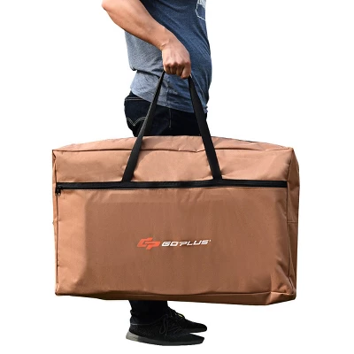 Costway Foldable Camping Table Outdoor BBQ Portable Grilling Stand W/Windscreen Bag - Image 7