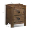 Costway Nightstand Bed Sofa Side End Coffee Table Wood 2 Storage Sliding Drawers Bedroom