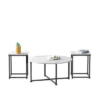 Costway Coffee Table Set Of 3 Modern Faux Metal Frame For Living Room Apartment