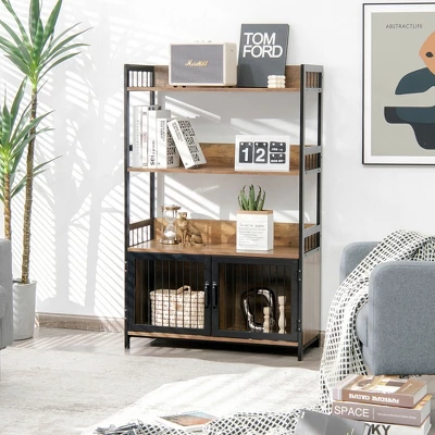 Costway 3-Tier Baker's Rack Industrial Kitchen Microwave Oven Stand W/Storage Cabinet - Image 3