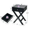 Costway Set Of 2 X-Shaped Nightstand Side End Table Bedside Table W/ Drawer