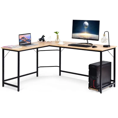 Costway L-Shaped Computer Desk Corner Workstation Study Gaming Table Home Office - Image 10