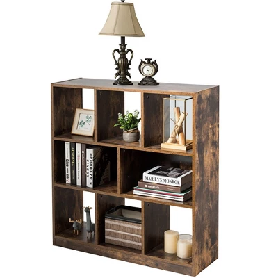 Costway Bookcase Industrial Freestanding Bookshelf Storage Organizer W/ Open Compartments - Image 4