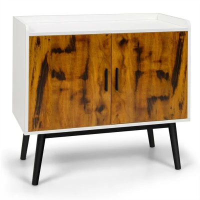 Costway Sideboard Buffet Storage Cabinet W/2 Door Metal Legs Accent Cabinet 32In - Image 9