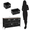 Costway 5-Drawer Dresser Storage Organizer Chest Fabric Drawer W/Labels Black