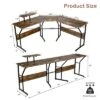 Costway 88.5'' L Shaped Reversible Computer Desk 2 Person Long Table Monitor Stand