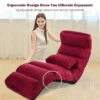 Costway Folding Lazy Sofa Chair Stylish Sofa Couch Bed Lounge Chair W/Pillow Burgundy
