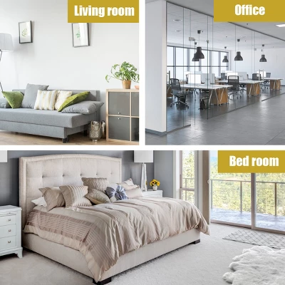 Costway 2 PCS 3Tier Nightstand Bedside Side End Table W/Double Shelves Brown - Image 4