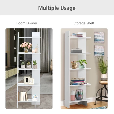 Costway 5-Tier Bookcase Storage Open Shelves Display Unit Room Divider - Image 4