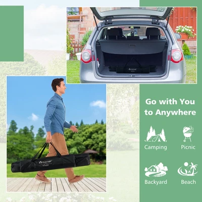 Costway 4-6 Person Portable Aluminum Camping Table Lightweight Roll Up Table Grey/Brown - Image 5