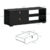 Costway TV Stand Entertainment Media Center Console For TV's Up To 55'' Walnut/Black