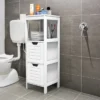 Costway Bathroom Wooden Floor Cabinet Multifunction Storage Rack Stand Organizer Bedroom