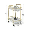 Costway Gold Serving Cart Utility Trolley On Wheel Rolling Kitchen Rack W/Handle