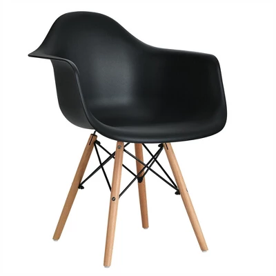 Costway 4PCS Molded Dining Arm Chair Side Chair Home Kitchen W/ Wooden Legs - Image 7