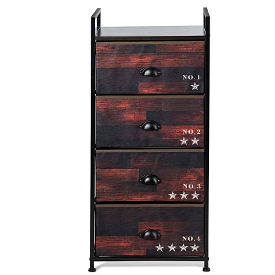 Costway 4 Drawer Fabric Dresser Storage Tower Steel Frame Closet - Image 8