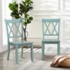Costway Set Of 2 Wood Dining Chair Cross Back Dining Room Side Chair Mint Green Home Kitchen