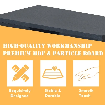 Costway 4-Tier Ladder Shelf Bookshelf Bookcase Storage Display Leaning With 2 Drawers - Image 6