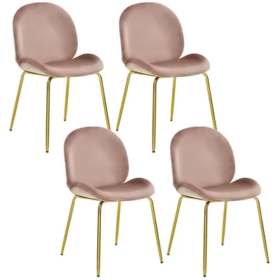 Costway 4PCS Velvet Dining Chair Accent Leisure Chair Armless Side Chair - Image 13