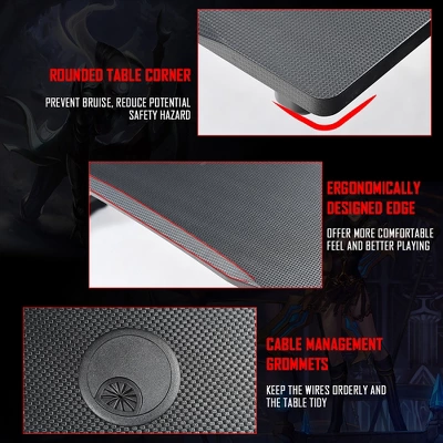 Costway Z-Shaped Racing Style Desk & Massage Gaming Chair Set For Home Office - Image 3