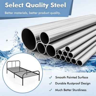 Costway Twin Size Metal Bed Frame Heavy Duty Mattress Foundation Under Bed Storage - Image 8